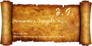 Hovanecz Imogén névjegykártya